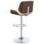 Tabouret de bar réglable écru et chromé avec siège incurvé confortable et esthétique moderne pour divers environnements-314098992