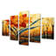 «Ernesto Buttercup Sunset Landscape» - ensemble d'art mural jonquille 5 pièces