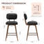 Swivel Upholstered Counter Stool with Metal Frame-437404460