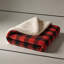 Red And Black Grid Soft Sherpa Fleece Fur Thick Dual Sided Reversible Throw Blanket.-125280250