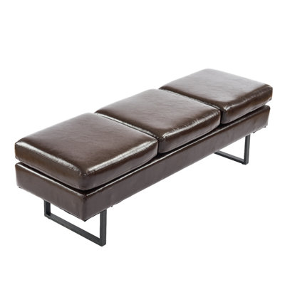 Naquanda Faux Leather Office Bench