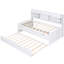Lit simple en bois avec tablettes intégrées, 3 tiroirs et lit gigogne, étagère blanchie à la chaux, lit gigogne coulissant en apparence-1113993232-1113993233