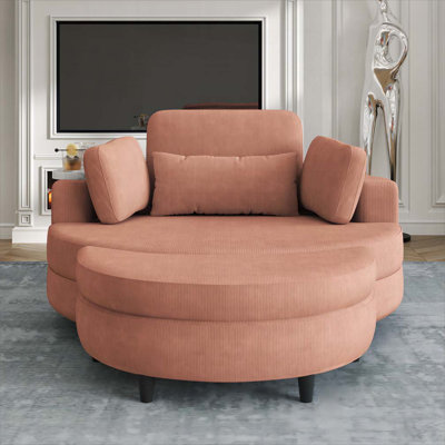 Fauteuil demi-tonneau avec repose-pieds avec rangement