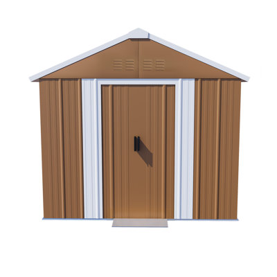 Weatherproof Heavy-duty Metal Shed With Lockable Doors For Garden And Yard Storage