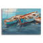  «Tethered Row Boats 1» par Ethan Harper, art mural en verre acrylique, 16 po x 12 po
