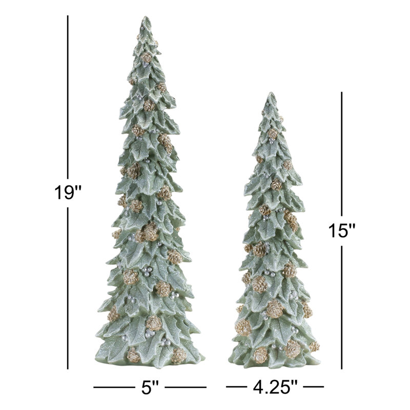 Pinecone houx scintillant (ensemble de 2)