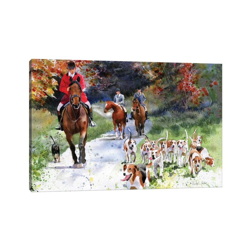 Tally Ho by Rachel Parker - Painting on Canvas, Wrapped Canvas, 20.32 cm H x 30.48 cm W