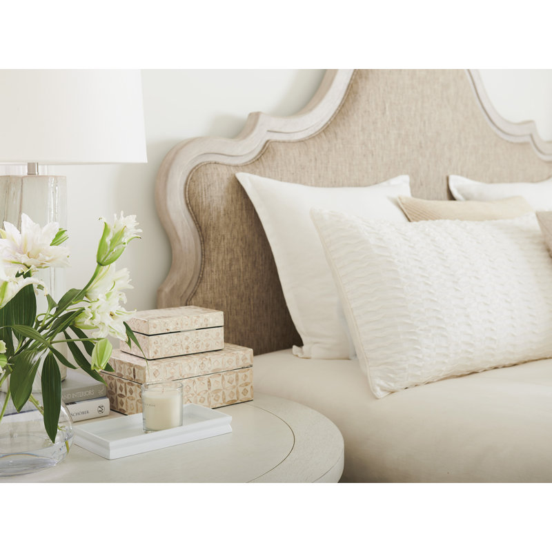 Malibu Transitional Beige King Upholstered Headboard