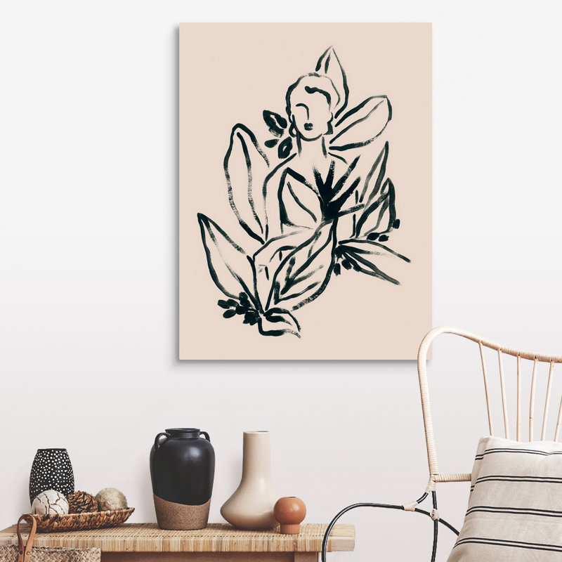 Foliage figure I, art mural sur toile, Toile tendue, H 40 po x l 30 po