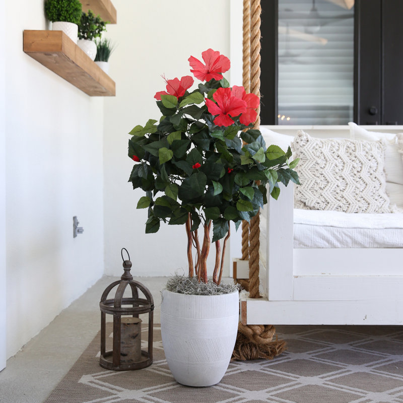 Traylor 36'' Faux Flowering Tree in Pot