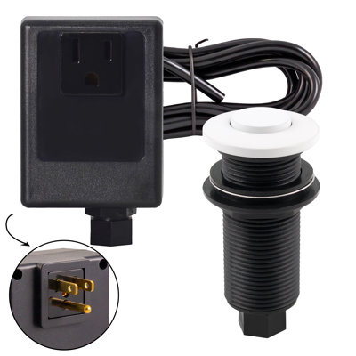 Sink Top Waste Disposal Air Switch and Single Outlet Control Box - Flush Button