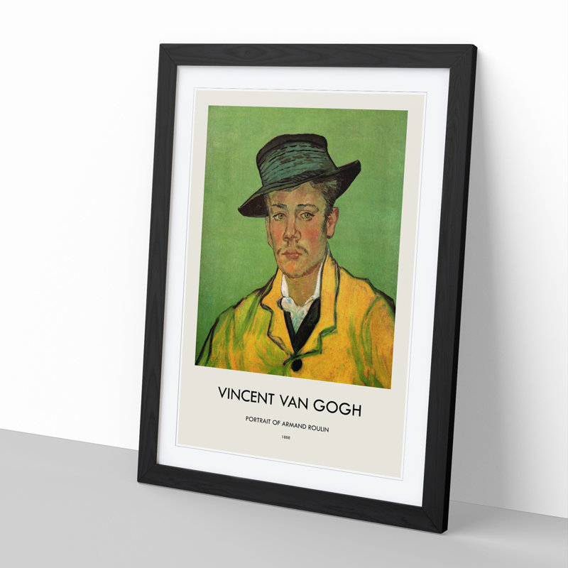 Portrait of Armand Roulin Print by Vincent Van Gogh - Picture Frame Painting, Black Framed, 65cm H x 48cm W x 2cm D