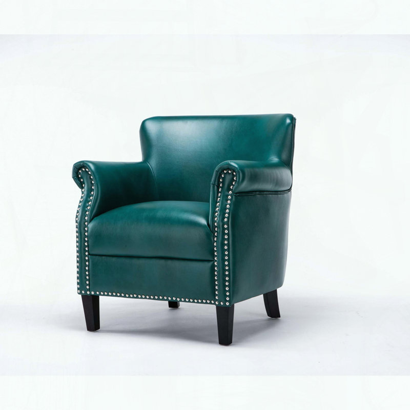 Fauteuil club Hadley - Similicuir - Bleu sarcelle, Sarcelle