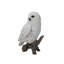 Statue hibou sur souches snowy
