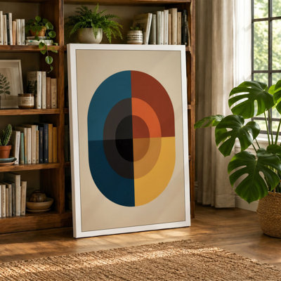 Geometric Quadrants Mid-Century - Wrapped Canvas