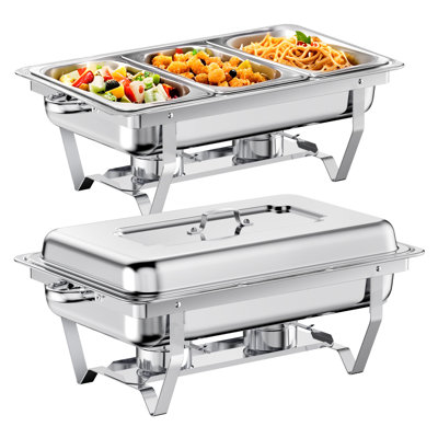 Ensemble de chauffe-plats Chafing, ensemble de chauffe-plat argent 1/3 (ensemble de 2)
