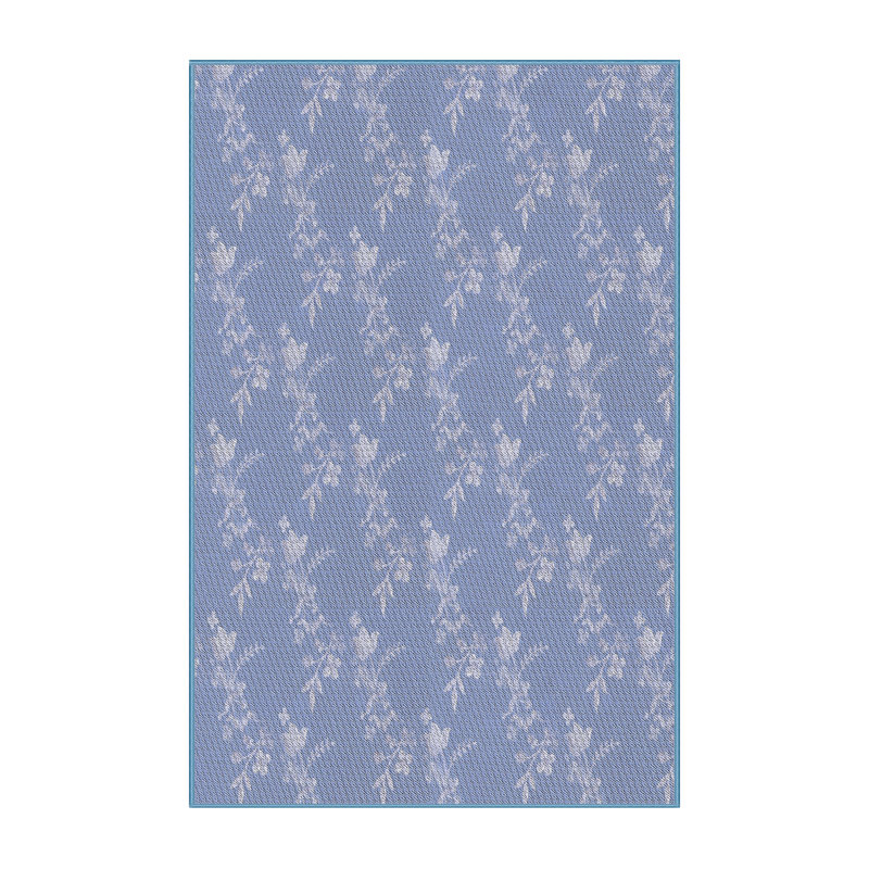 Tapis bleu à motif floral Abdurrahman, Rectangle 5 pi x 7 pi