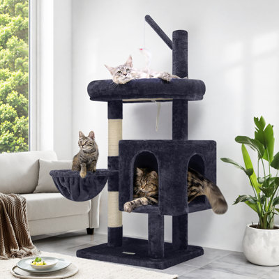 Versatile Cat Tree Tower With Scratching Posts, Hammock, Multiple Platforms, And Anti-Tip Kit For Large Cats, Made With Premium Quality Materials