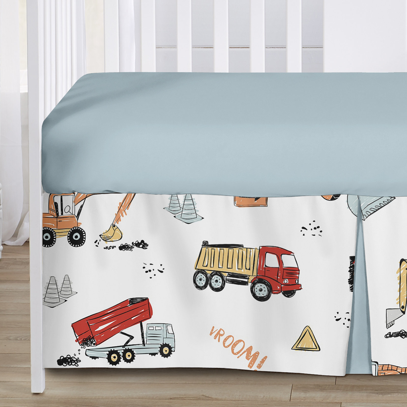 Construction Truck 4 Piece Crib Bedding Set