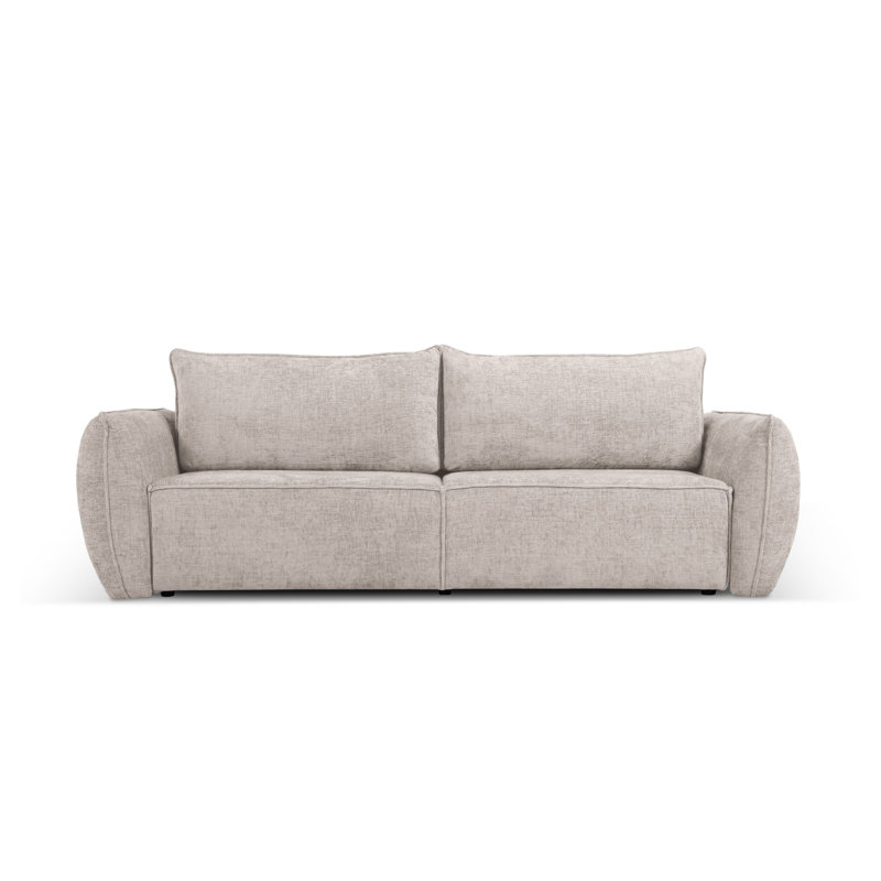 Bernovich 3 Seater Chenille Sofa Bed, Light Grey