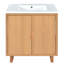 Ensemble de meuble-lavabo 29,5 "avec lavabo, armoire combinée, armoire de rangement pour salle de bain, structure en bois massif