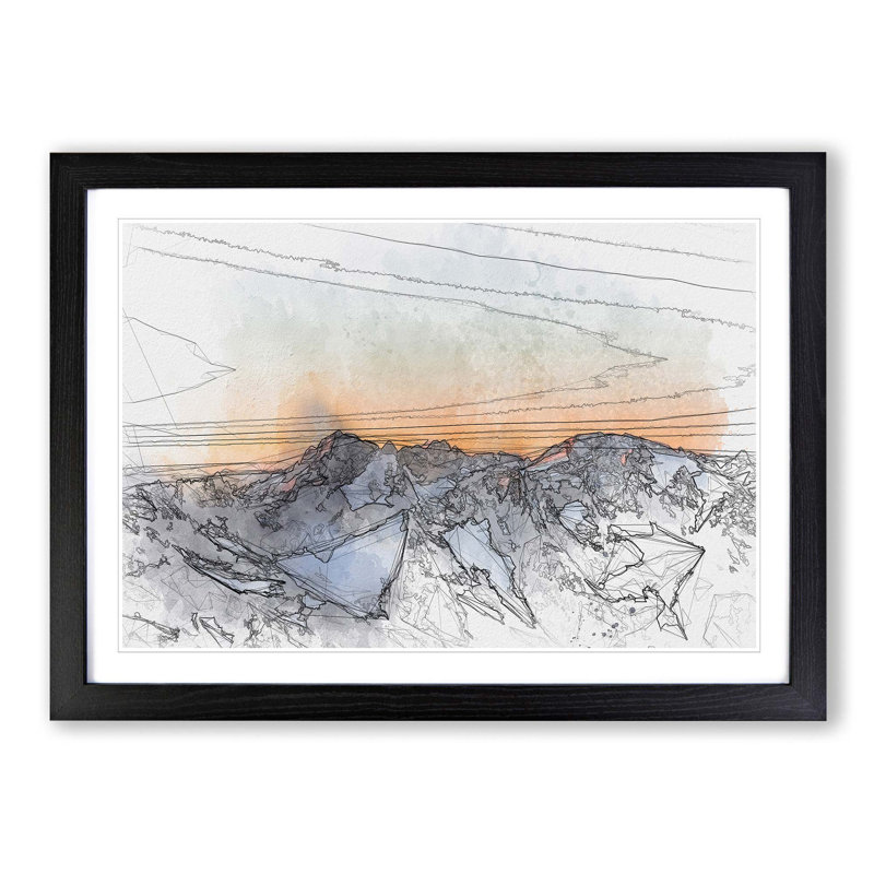 Sahale Glacier in Abstract - Picture Frame Graphic Art Print, Black, 40cm H x 60cm W x 2cm D