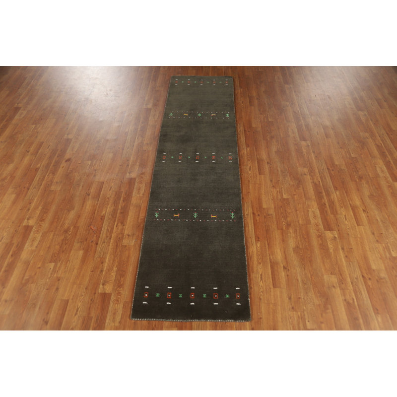 Tapis de couloir indien style petits animaux Gabbeh 2 x 9