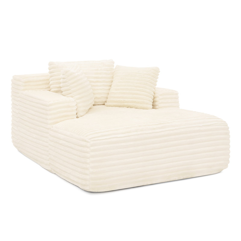 Beige Compressed Foam Bed With Fluffy Corduroy, Deep Seat For Office, Apartment, Comfortable Long - Term Use, Full Filling Corduroy Upholstered, Home Living Room, Easy To Use And Comfortable, Support