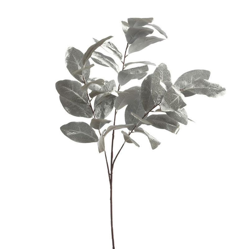 Branche de feuille d'argent artificielle 34 po
