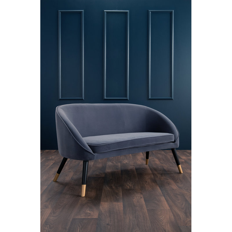Ventanna 2 Seater Velvet Loveseat, Navy