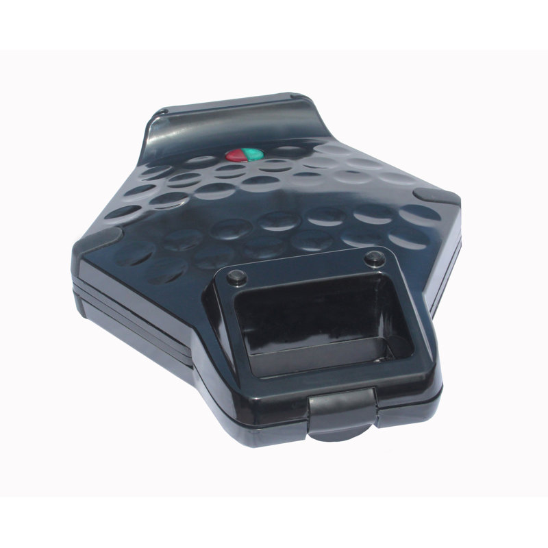 Black Non-Stick Rotating Bubble Waffle Maker