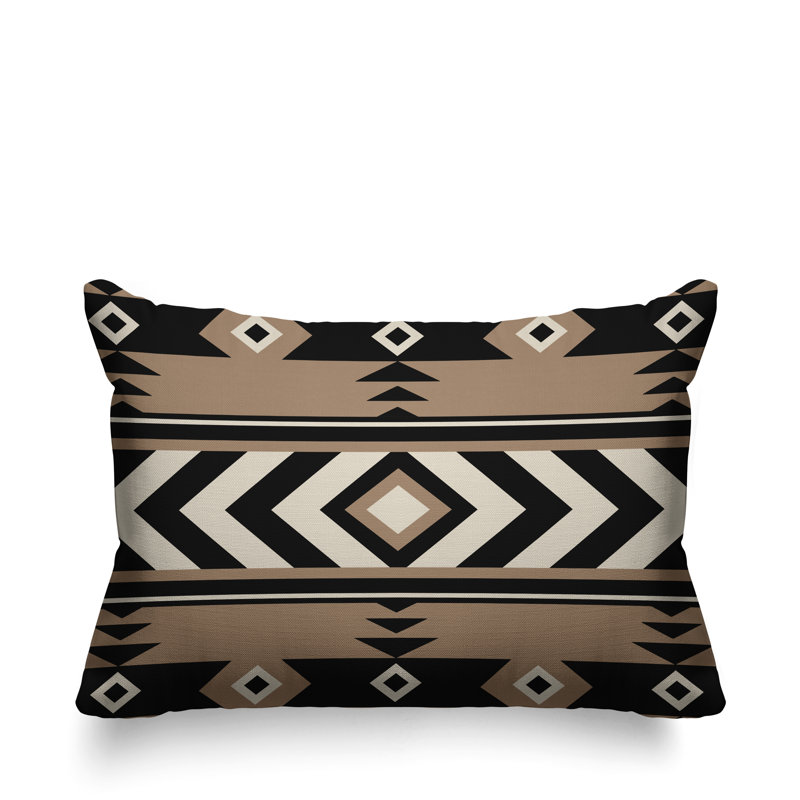 Coussin intérieur / extérieur Fika Southwestern, Beige