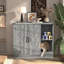 Armoire à litière pour chat avec prise de courant, meuble à litière moderne pour grandes boîtes à litière automatiques, bac à litière caché avec bac à litière, tablettes de rangement réglables, gris