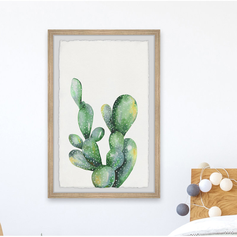 Cactus épineux par Marmont Hill - peinture encadrée, H 24 po x l 16 po x P 1,5 po