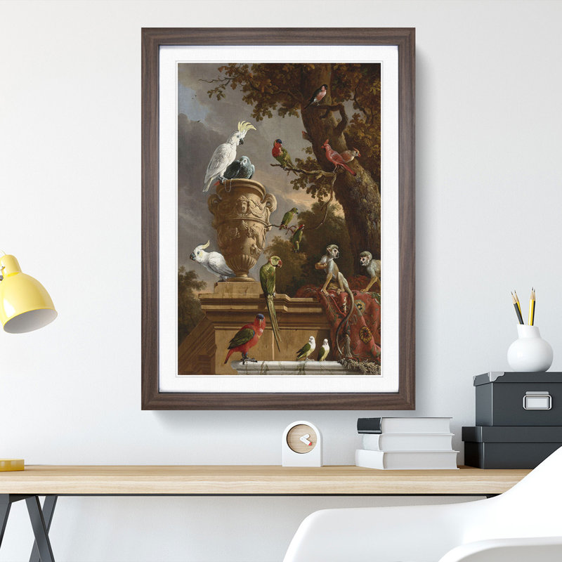 Menagerie by Melchior D'Hondecoeter - Framed Print, Walnut Framed, 65cm H x 48cm W x 2cm D