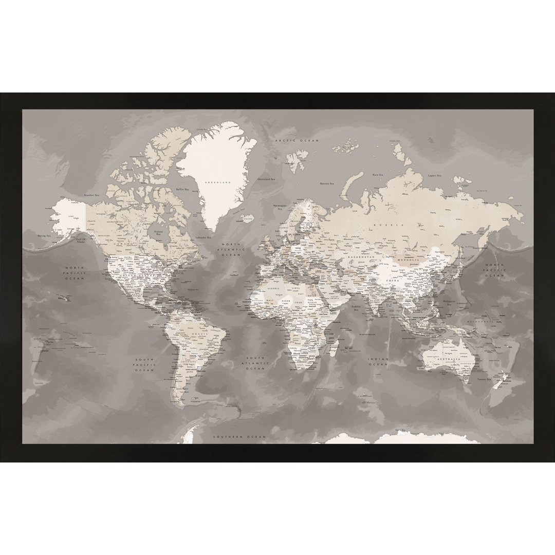 Home Magnetics 25'' W x 37'' H Dry Erase And Laminated World Map Home Magnetics