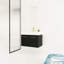 Armoire de salle de bain 30 po, fixation murale de style châtaignier noir, lavabo en résine à bords épais, portes silencieuses, meuble-lavabo 30 po avec lavabo, charnières de porte à fermeture douce, décor contemporain-1470450270