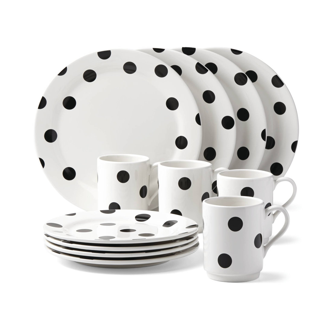 Deco Dot 12 Piece Stoneware Dinnerware Set - Service for 4 kate spade new york