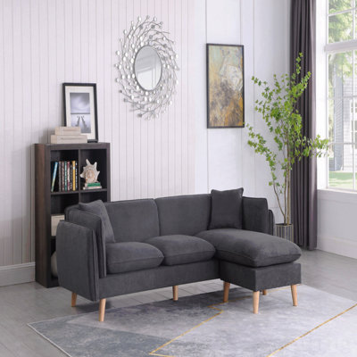 Canapé modulaire en tissu gris foncé Brayden