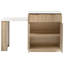 Îlot de cuisine cannelé 82,6 po avec table de salle à manger extensible pour 4 à 6 personnes, table d'îlot de cuisine avec prise de courant, table de cuisine avec rangement double, 2 tiroirs et 2 tablettes ouvertes latérales-131147957