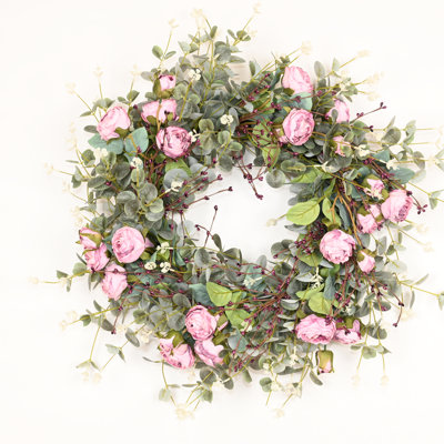Couronne de porte florale 26 po Eucalyptus