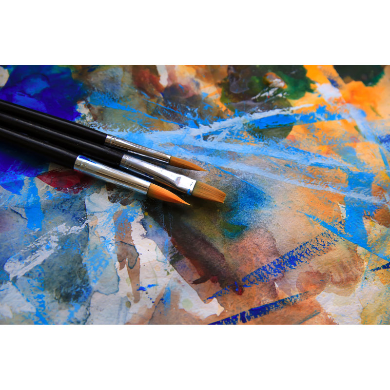 Brushes And Palette by DenKuvaiev - Wrapped Canvas Print, 30cm H x 46cm W x 3.8cm D