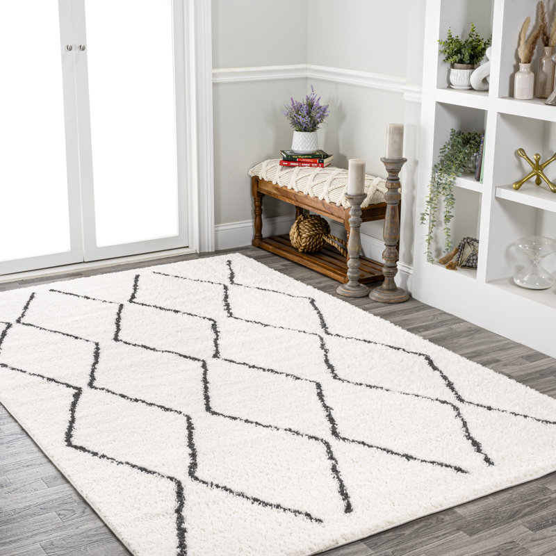 Tapis blanc / gris Schleicher, Rectangle 7 pi 9 po x 10 pi