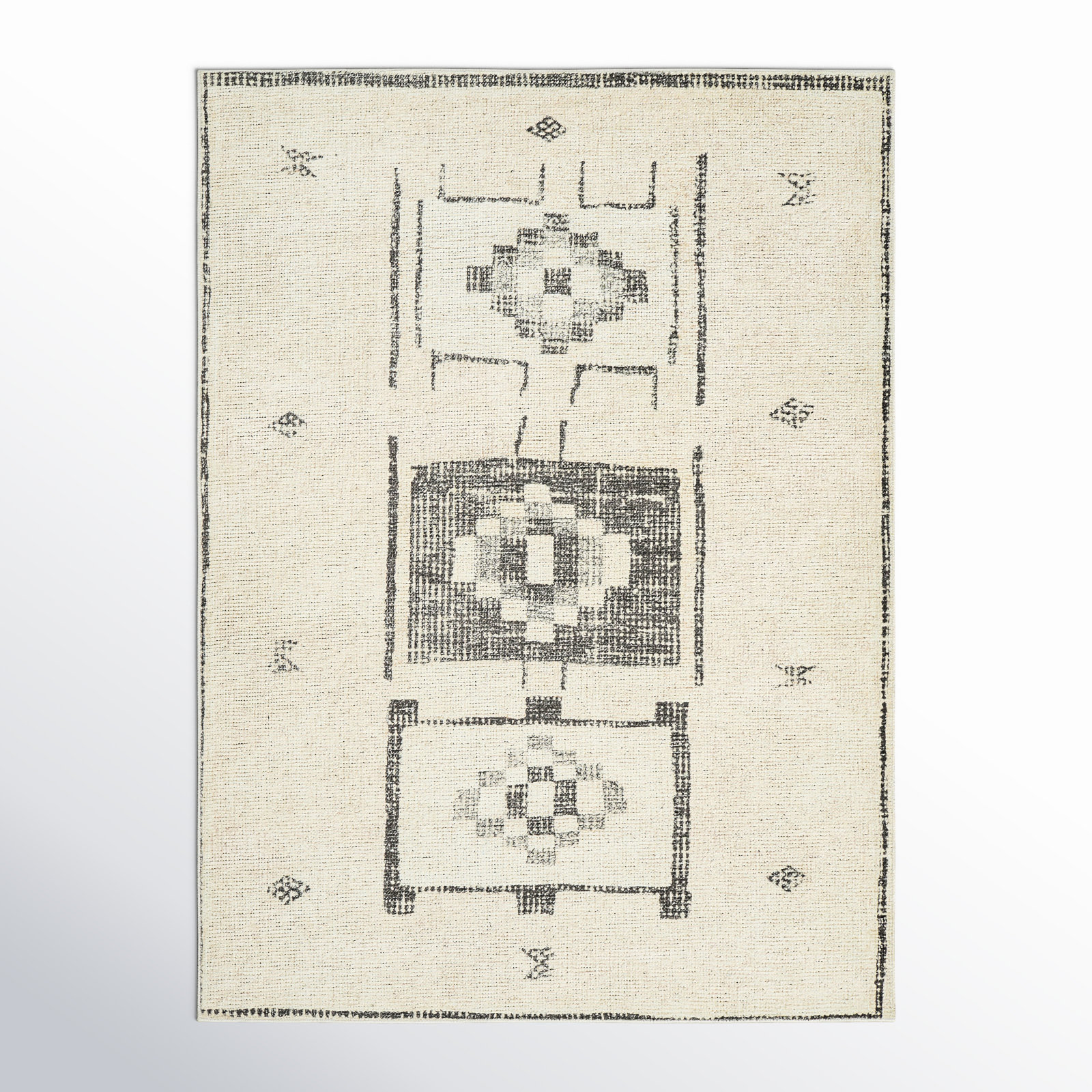 Becki Owens x Surya Solana Vintage Charcoal/Beige Area Rug, Rectangle 6'7" x 9'