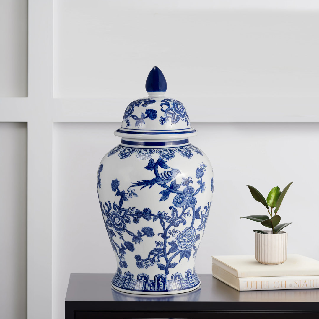 Ceramic Chinoiserie Ginger Jar with Lid Lark Manor™ 