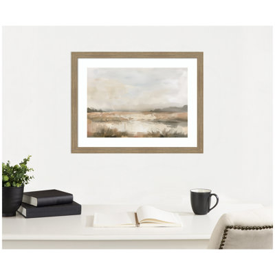 «Neutral Abstract Landscape» par The Creative Bunch Studio, reproduction d'art encadrée