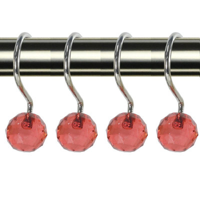 Crochets de rideau de douche cristal ball