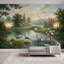 Papier peint paysage de pont en pierre amovible Tranquil-857674997-857674996