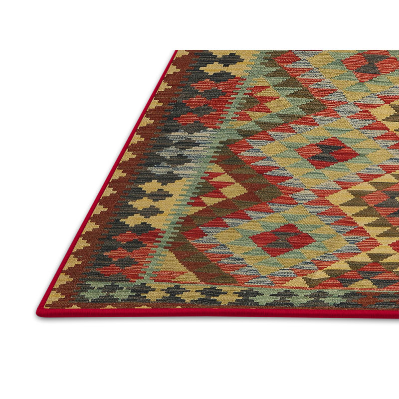 Tapis brun/gris/rouge contemporain, Rectangle 5 pi x 7 pi