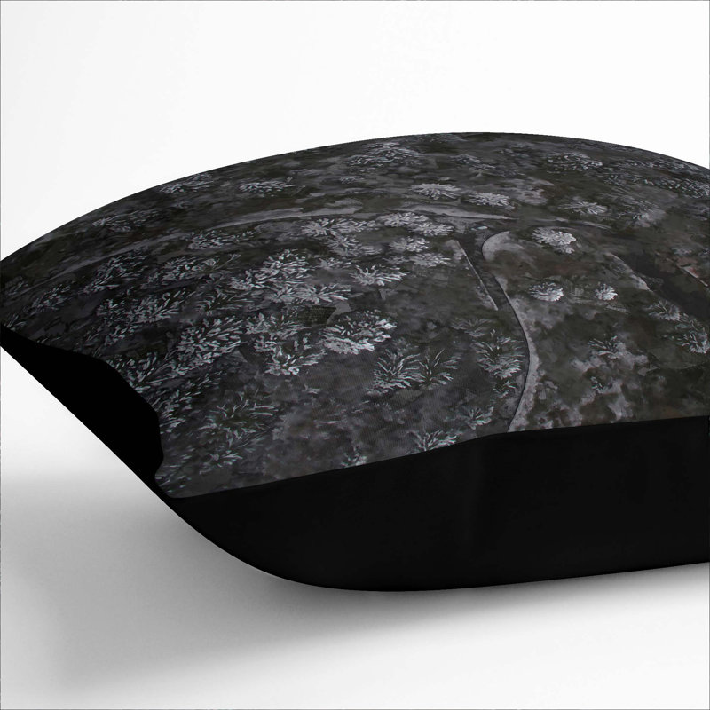 Moody Forest Cushion with Filling, Black, 55cm H x 55cm W x 20cm D